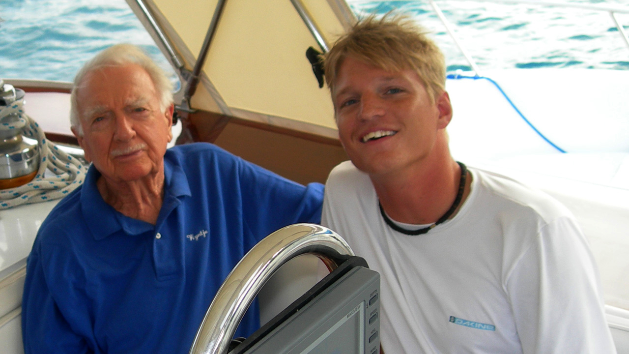 Will deHoo and Walter Cronkite sailing